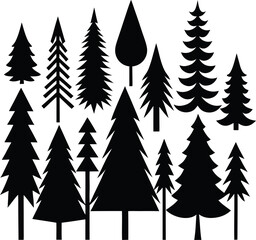 Obraz premium set of trees silhouettes