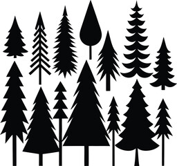 Obraz premium set of trees silhouettes