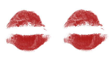 Bold red lipstick kiss mark for impactful beauty and fashion designs, adding a touch of love and passion to creative projects, graphic elements