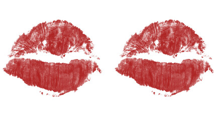 Bold red lipstick kiss mark art conveys passion, love, affection for Valentine's Day cards, beauty products, and romantic designs adding a touch of glamour