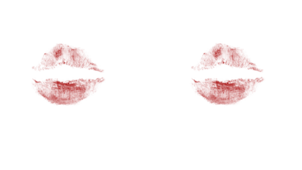 Bold red lipstick kiss mark conveys passion and romance, perfect for Valentine's Day promotions or beauty product ads, with a touch of edgy modern style