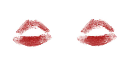 Bold kiss mark, perfect for Valentine's Day designs, romantic greeting cards, or sassy social media posts conveying love and passion with a touch of edge