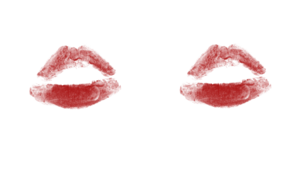 Bold kiss mark, perfect for Valentine's Day designs, romantic greeting cards, or sassy social media posts conveying love and passion with a touch of edge