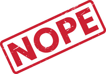 Red Grunge NOPE Stamp on White Background: A Bold Visual for Rejection, Negation, and Denial Concepts in Business and Creative Projects © Design_Stock