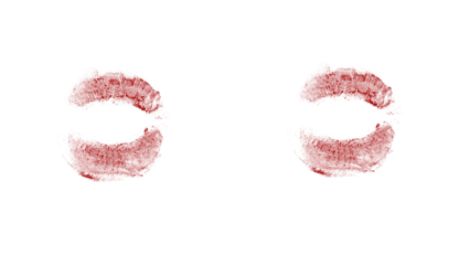 Bold kiss mark on contrasting backgrounds evokes passion and romance, perfect for Valentine's Day designs or beauty campaigns needing a touch of edgy elegance