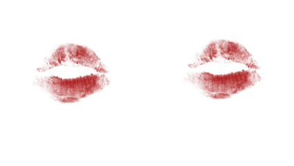 Bold red lipstick kiss mark for beauty ads and romantic designs, a symbol of love and passion, perfect for Valentine's Day or makeup promotions