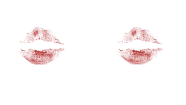 Bold red lipstick kiss mark conveys passion and romance, perfect for Valentine's Day promotions or beauty product ads, with a touch of edgy modern style - Powered by Adobe