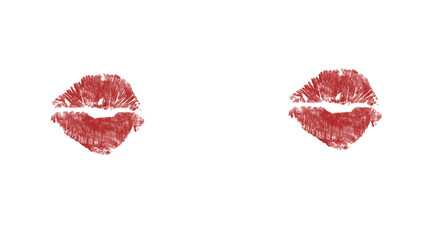 Sensual red lipstick kiss mark for Valentine's Day, adds passion and romance to your design, perfect for beauty brands, love letters, and romantic projects