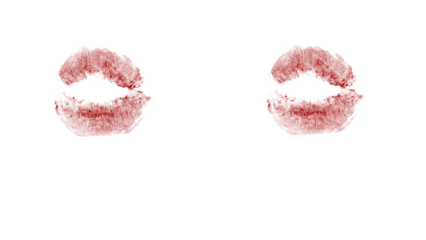 Passionate kiss mark design element evoking love, romance, and beauty perfect for Valentine's Day cards, beauty blogs, or modern artistic prints
