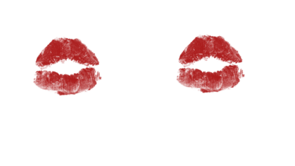 Romantic red lipstick kiss mark, seductive beauty for Valentines Day or elegant beauty product promotion, modern abstract design element for cosmetics