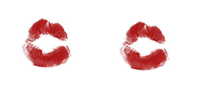 Bold red lip prints convey love and passion for Valentine's Day designs, adding romance and beauty to your unique creative projects, ideal for invitations