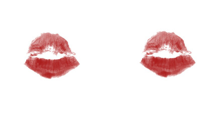 Sensual kiss mark with lipstick for love and romance, a symbol of passion and affection perfect for Valentine's Day celebrations or romantic gestures.