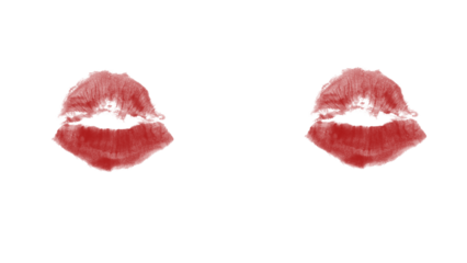 Sensual kiss mark with lipstick for love and romance, a symbol of passion and affection perfect for Valentine's Day celebrations or romantic gestures.