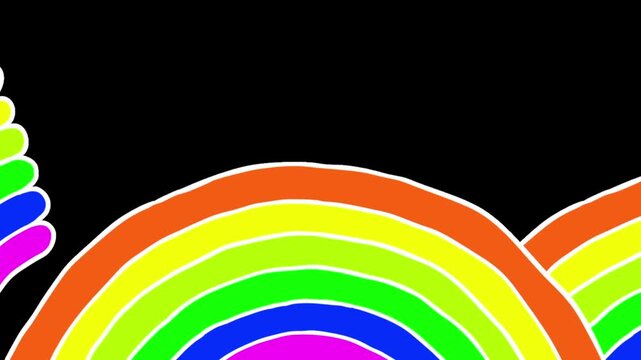 Playful Cartoon rainbow Transition Animation for Creative Video Cuts