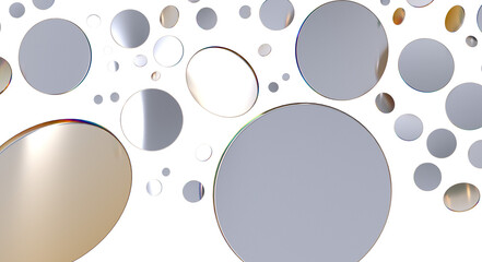  Colorful assorted confetti with serpentine on white  - Silver Holographic PNG