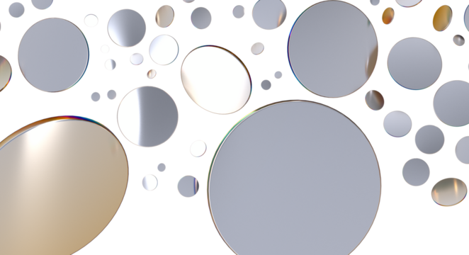  Colorful assorted confetti with serpentine on white  - Silver Holographic PNG