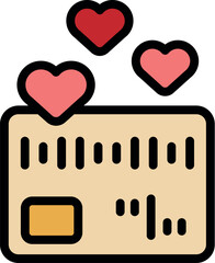 Hearts floating over a credit card, symbolizing love for money, financial stability, or positive financial management
