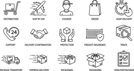 Delivery and Logistics Icon Set Streamline Your Design with These Versatile Symbols