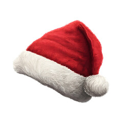 Santa hat isolated on black isolated on transparent background