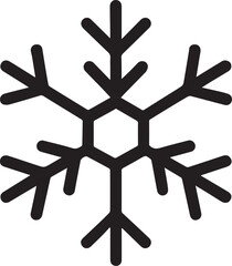 A simple, yet elegant, black and white snowflake symbol, capturing the delicate beauty of winter.