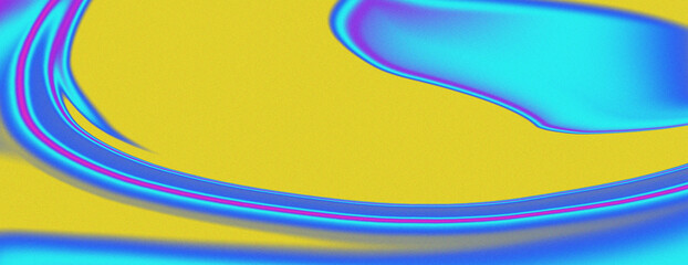 Abstract background featuring yellow and blue swirling liquid with a smooth gradient effect