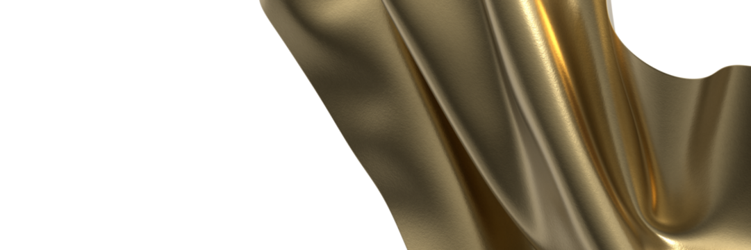 Gilded Elegance: Captivating Abstract 3D Gold Cloth Illustration