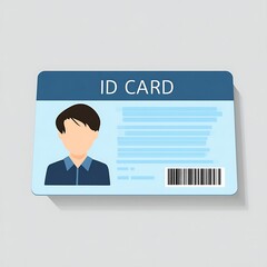 Professional ID Card Template with Avatar Barcode and Blue Header for Corporate Employee Identification and Access Control Design