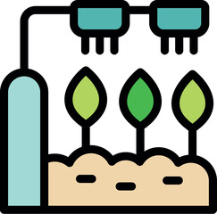 Automated irrigation system nurturing plants in a controlled environment, enhancing efficiency and sustainability in agriculture