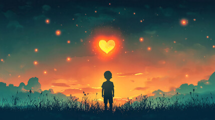 Inspiring charity event to spread hope and love in the community on a vibrant sunset evening