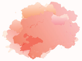 Fototapeta premium Abstract coral watercolor stain with soft edges for artistic background or design element 
