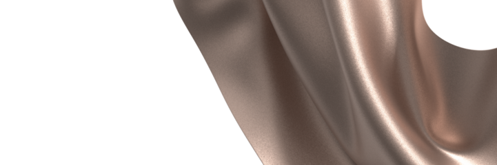 Flying gold cloth isolated on white background 3D render