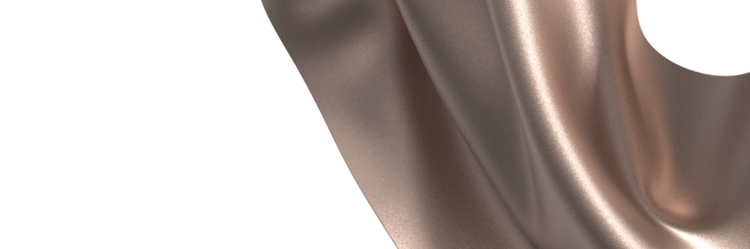 Flying gold cloth isolated on white background 3D render