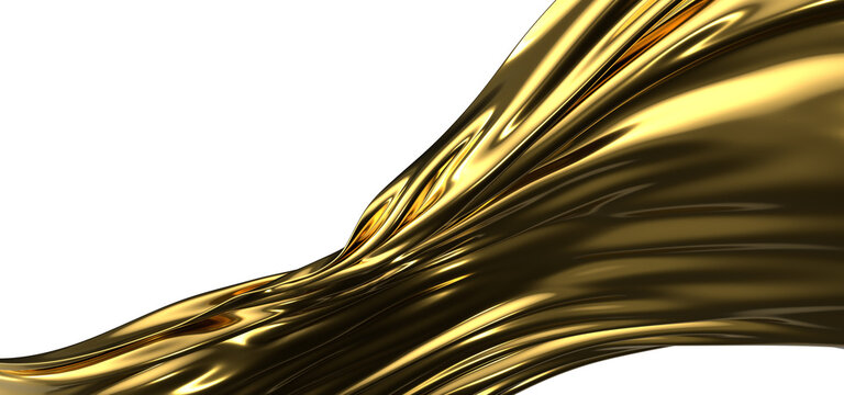 gold cloth background texture. 3D illustration. - Powered by Adobe