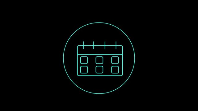 Motion Calendar or Schedule symbol. Colored outline Animation graphic of a calendar or schedule for event and time planning.