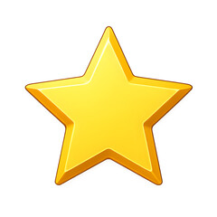 "PNG file, transparent background: gold star icon, isolated clipart, flat lay, clipping path."