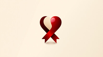 Eye-catching logo design featuring a heart and ribbon for World organization promoting awareness and unity