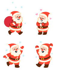 santa claus with gifts sets