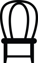 Furniture and chair icon of sofa, armchair, dining chair bar stool lounge seat, director chair table and seating symbols in solid and outline vector isolated on transparent background