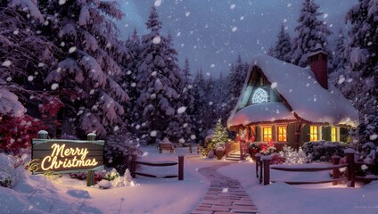 Snowy Winter Wonderland Scene
