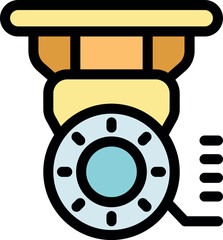 Modern security camera providing constant surveillance, enhancing building security and deterring potential threats