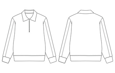 Men's Polo Shirt Long Sleeve Quarter Half  Zip Polo Collar Sweater vector Template © GD TAWHIDUL