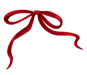 Red Ribbon Bow &mdash; Christmas Decorative PNG Clipart
