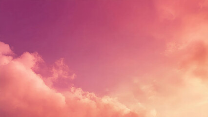 A breathtaking sky displaying an ethereal gradient of soft pink, rich magenta, and warm peach clouds, creating a serene and colorful atmosphere.