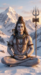 Fototapeta premium Lord Shiva sitting on yoga mudra