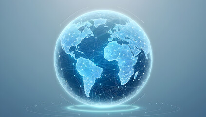 Fototapeta premium Holographic Earth Grid
