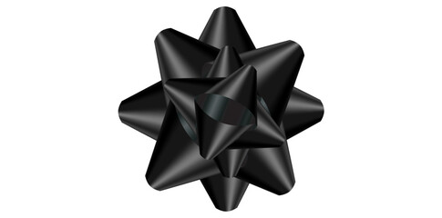 Shiny Gift Topper Pull Bow Vector Illustration.