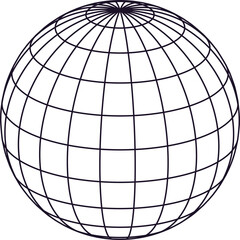 Wireframe globe representing global network and data system