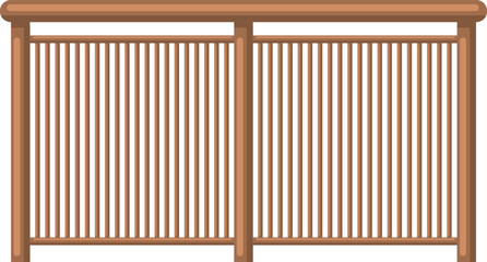 Wooden fence railing safety barrier dividing space
