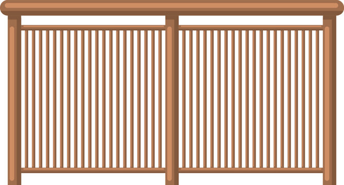 Wooden fence railing safety barrier dividing space
