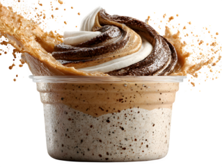 Delight in a tantalizing swirl of coffee, chocolate, and vanilla cream, a delicious indulgence that will satisfy your cravings and bring pure joy